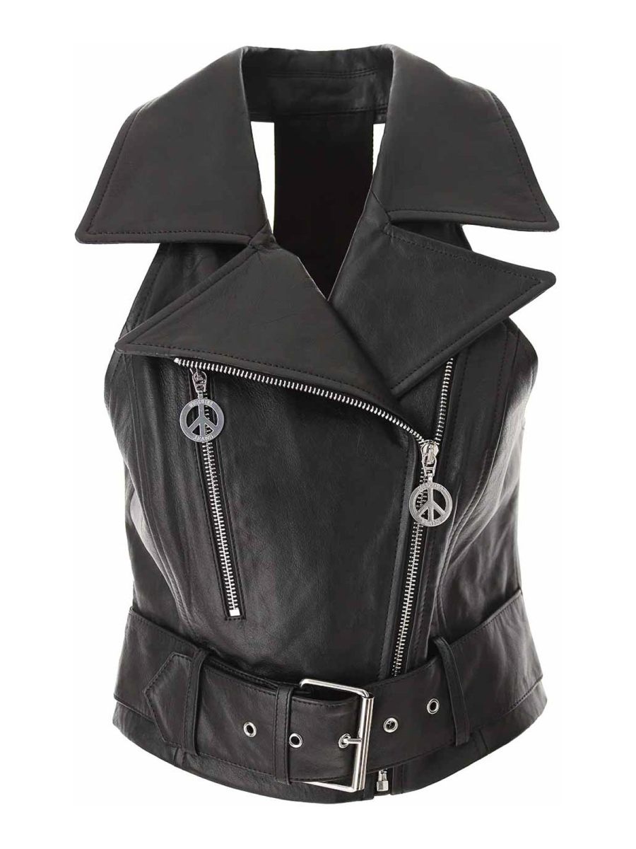 Moschino Jeans Blouson En Cuir - Noir