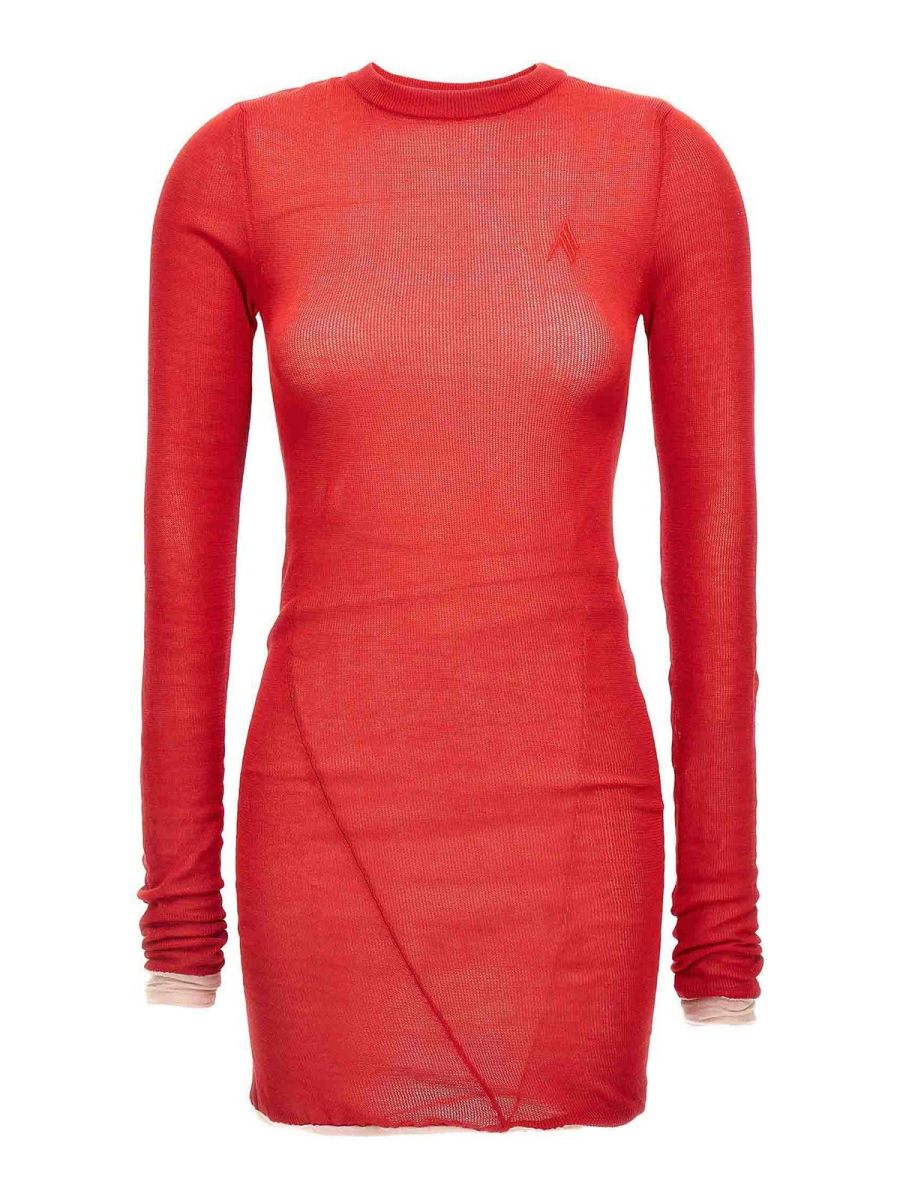 The Attico Robe Au Genou - Rouge