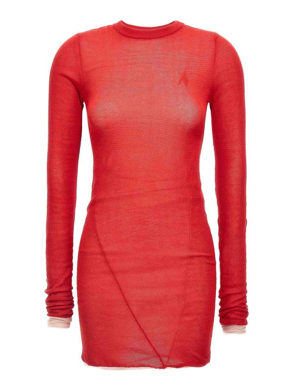 The Attico Robe Au Genou - Rouge