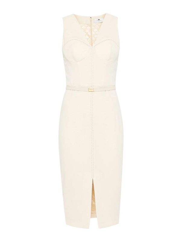 Elisabetta Franchi Robe Au Genou - Blanc