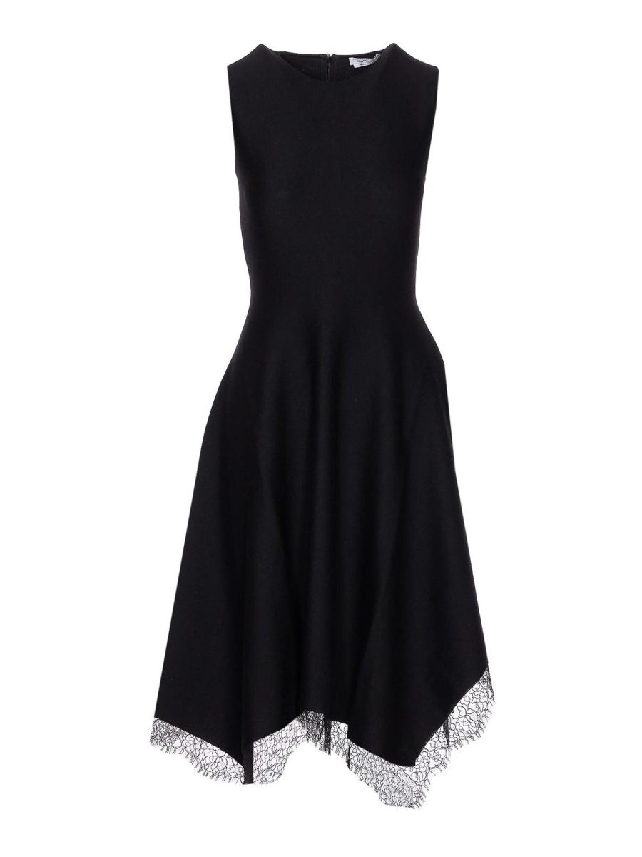 Alexander Mcqueen Robe Au Genou - Noir