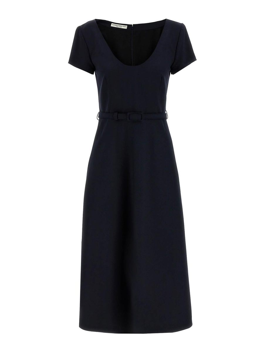 Alessandra Rich Robe Au Genou - Bleu
