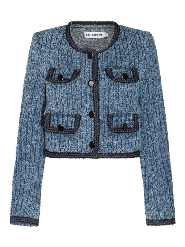 Self Portrait Veste Casual - Bleu