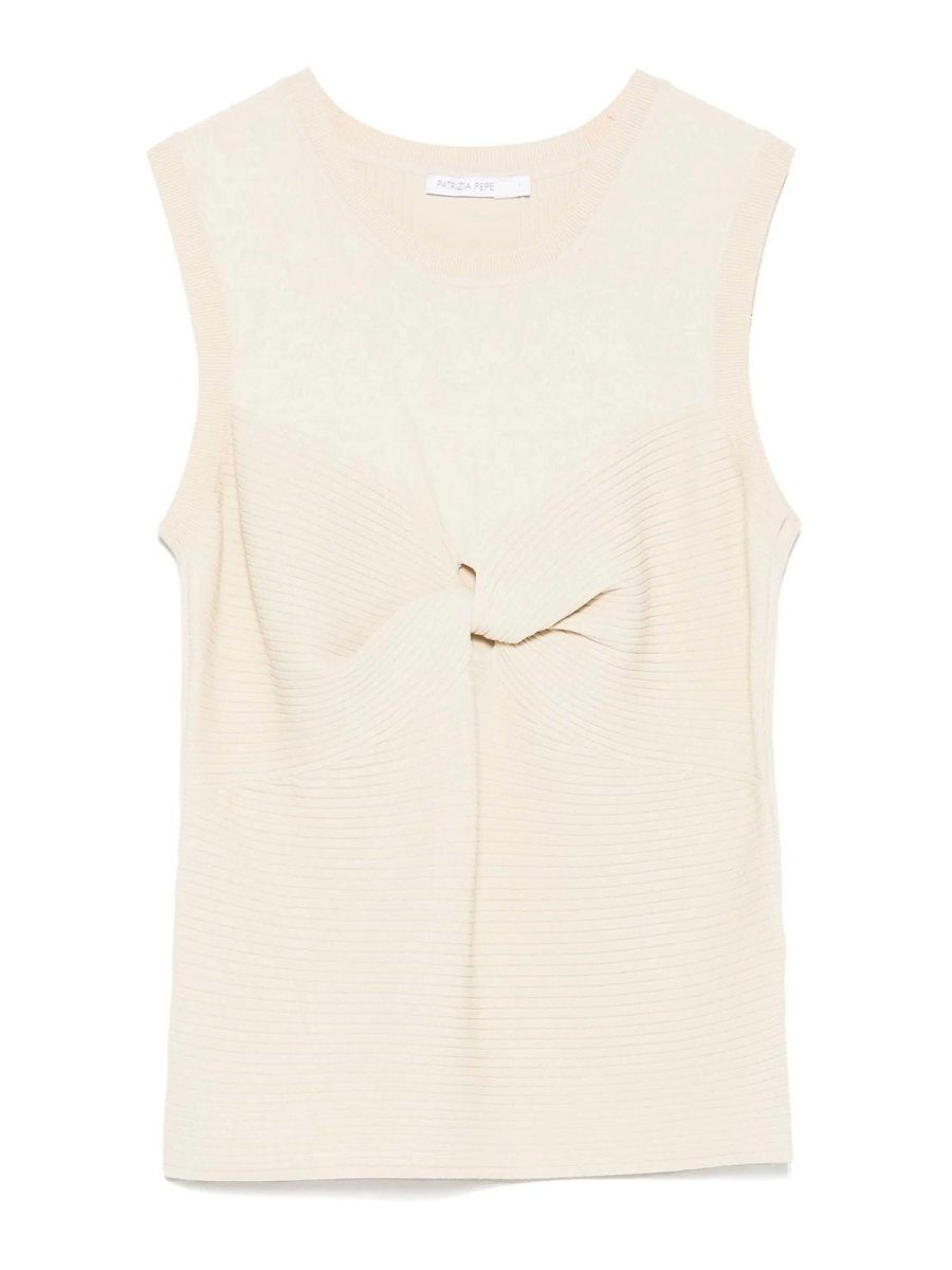 Patrizia Pepe Pull Col Rond - Beige