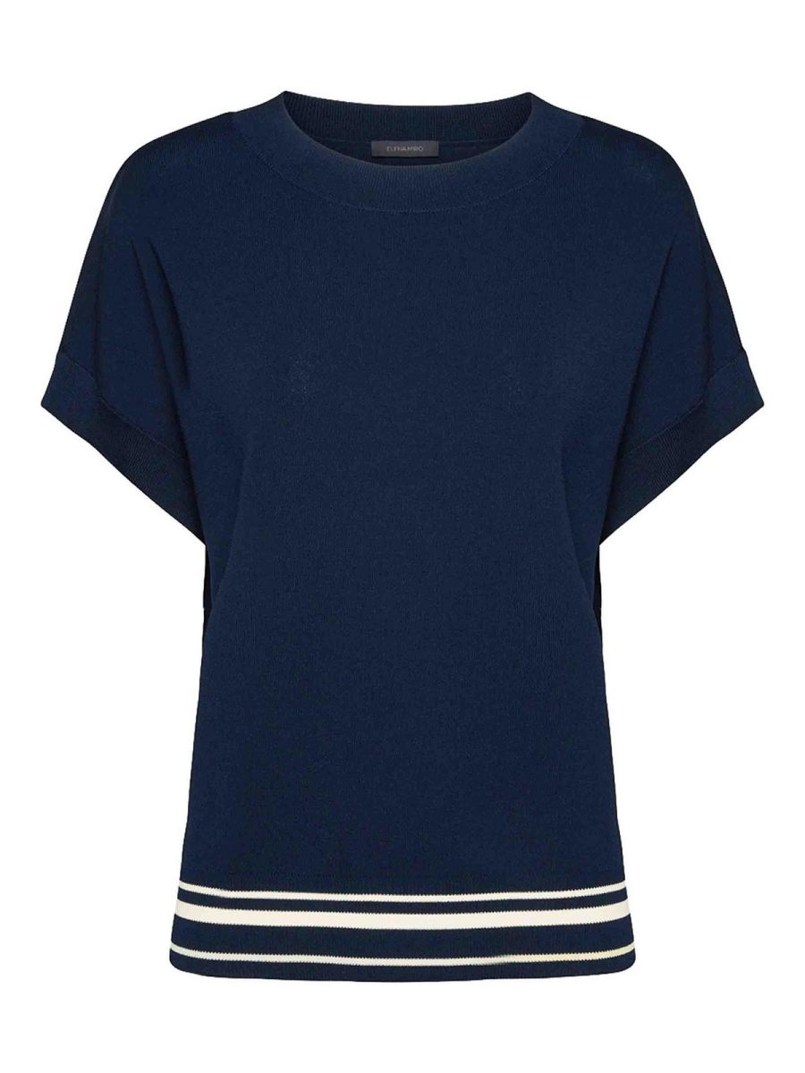 Elena miro' Pull Col Bateau - Bleu