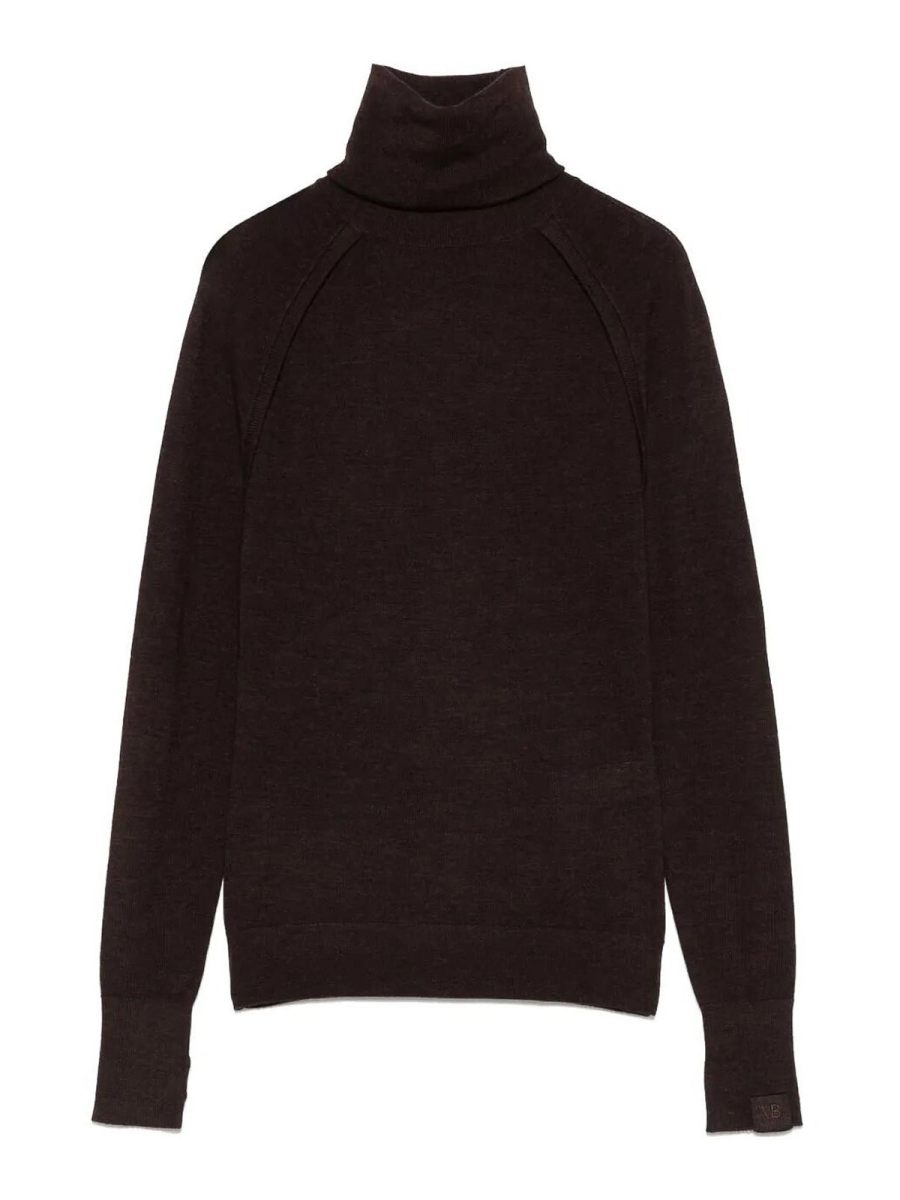 Victoria Beckham Pull Col Rond - Marron