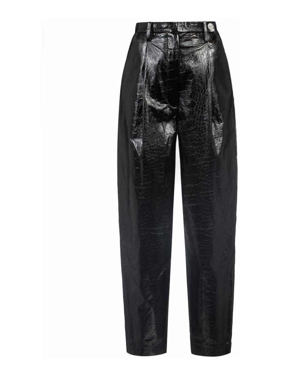 Remain Birger Christensen Pantalons En Cuir - Noir