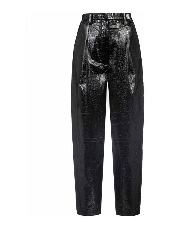 Remain Birger Christensen Pantalons En Cuir - Noir