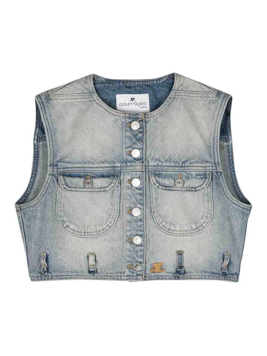 Courreges Gilet - Bleu Clair