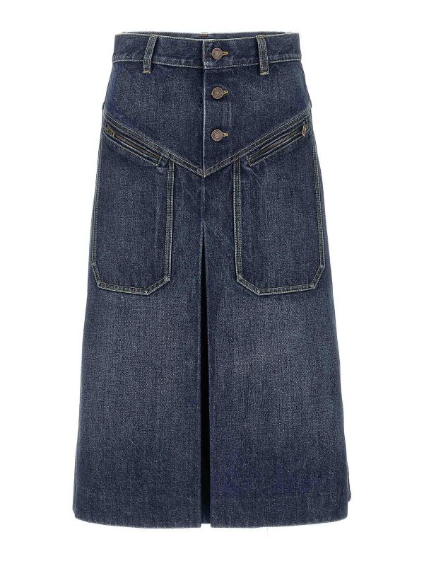 Chloe' Jupe Midi - Bleu