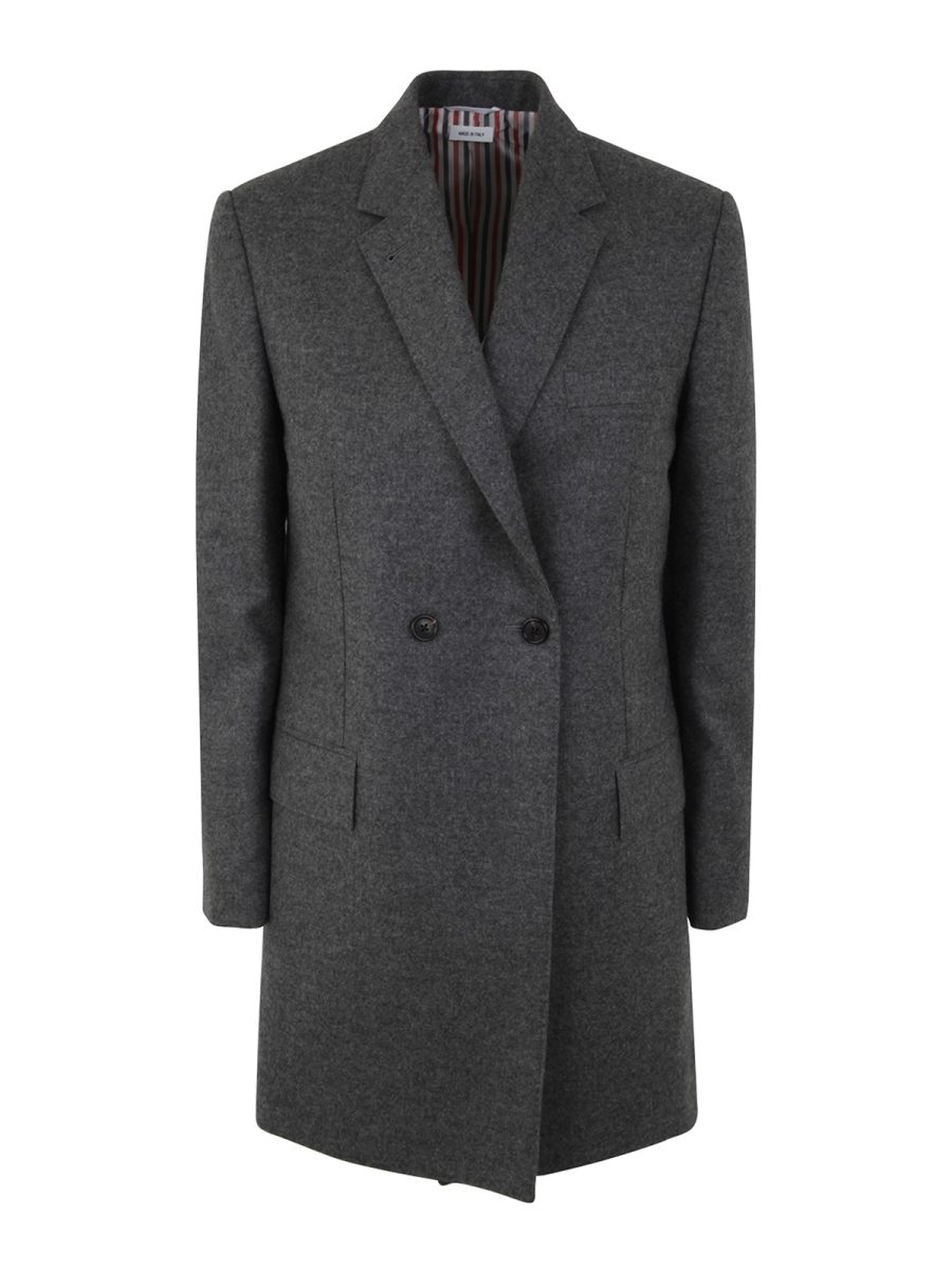 Thom Browne Manteau Court - Gris