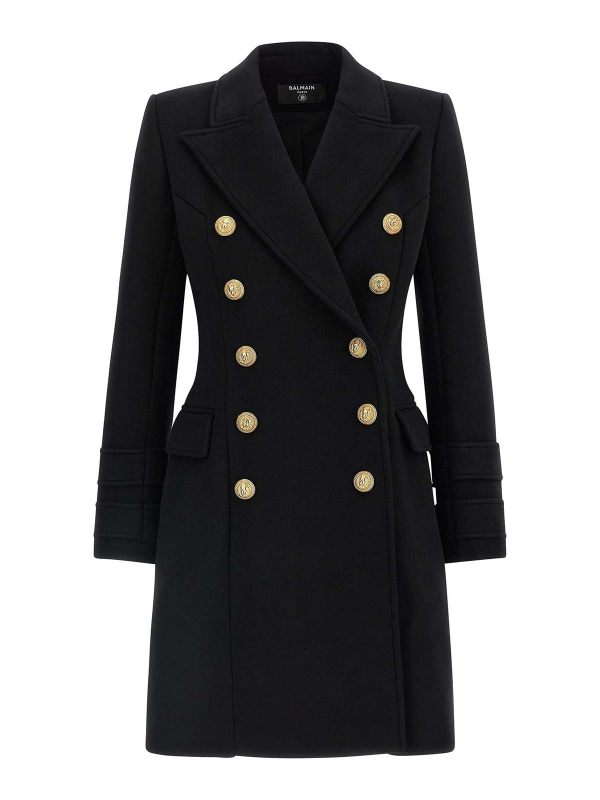 Balmain Manteau Court - Noir