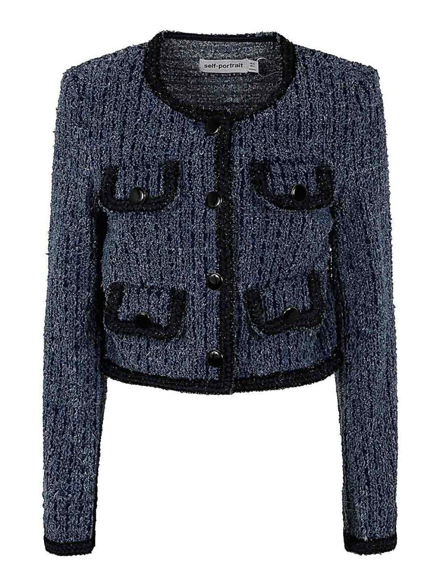Self Portrait Veste Casual - Bleu