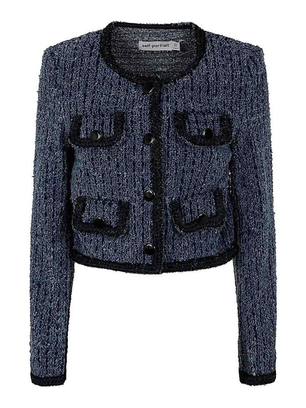 Self Portrait Veste Casual - Bleu