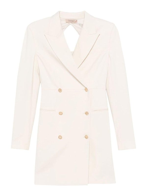 Twinset Robe Au Genou - Blanc