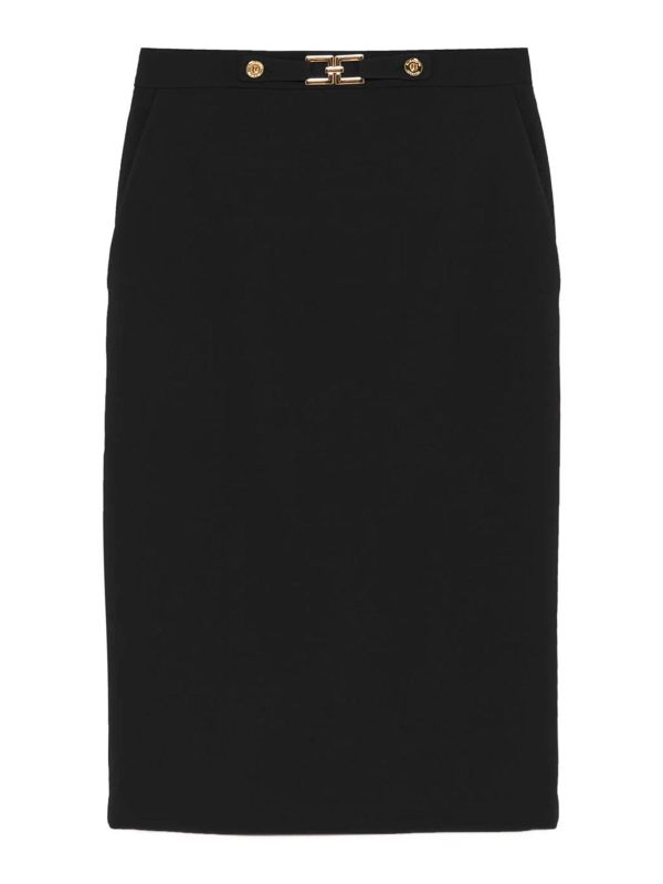 Elisabetta Franchi Jupe Midi - Noir