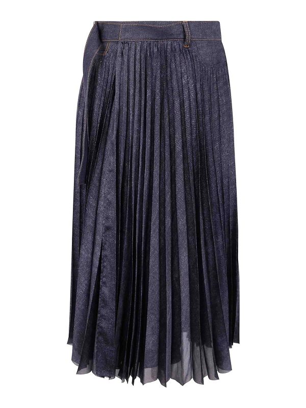 Sacai Jupe Midi - Bleu