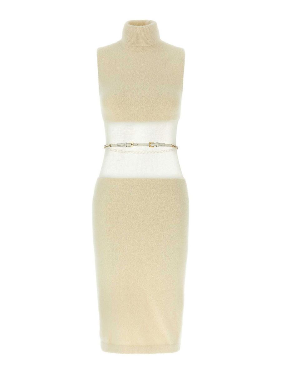 Elisabetta Franchi Robe Au Genou - Blanc