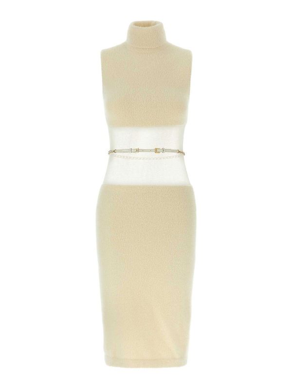 Elisabetta Franchi Robe Au Genou - Blanc