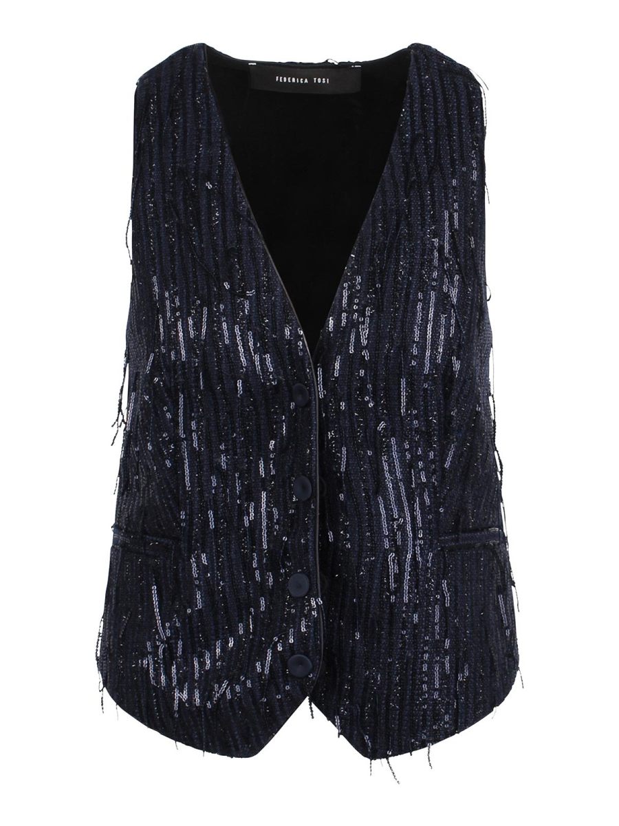 Federica Tosi Gilet - Bleu