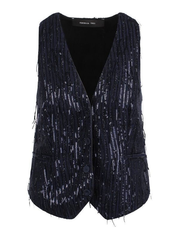 Federica Tosi Gilet - Bleu