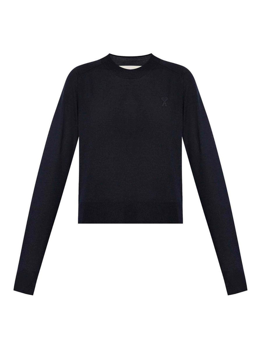 Ami Paris Pull Col Rond - Bleu