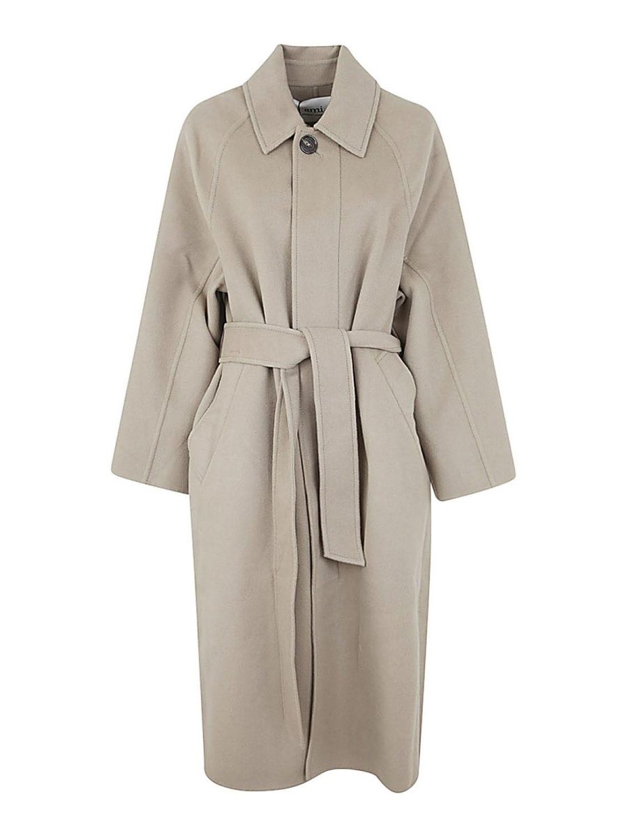 Ami Paris Manteau Court - Gris
