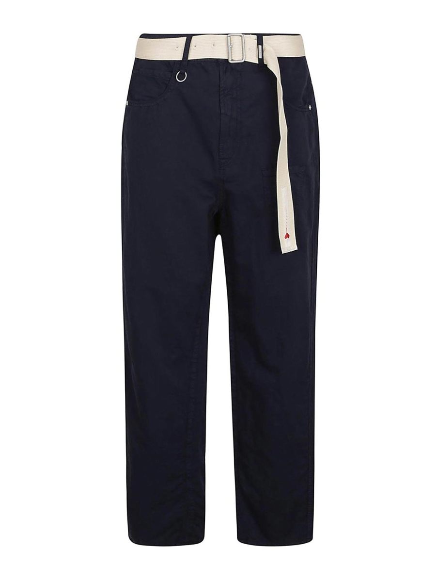 High Pantalons Décontractés - Bleu