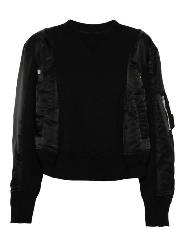 Sacai Pull Col Rond - Noir