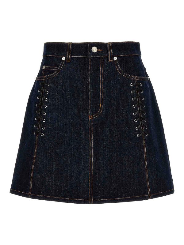 Alexander Mcqueen Jupe Midi - Bleu