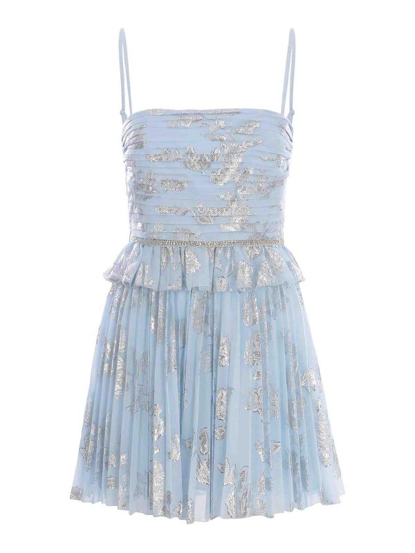 Self Portrait Robe Courte - Bleu Clair