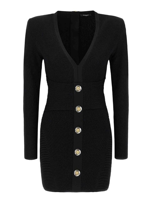 Balmain Robe Au Genou - Noir