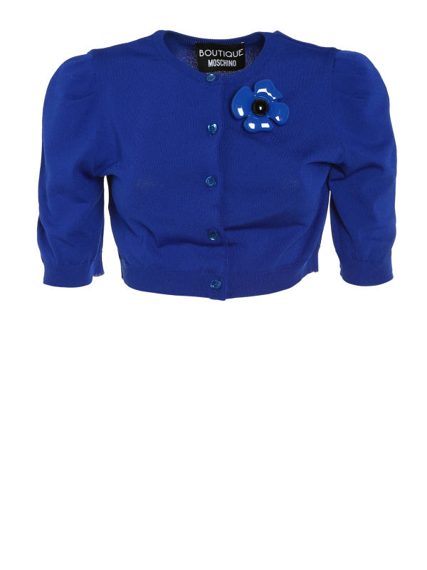 Moschino Boutique Short cardigan with flower pin