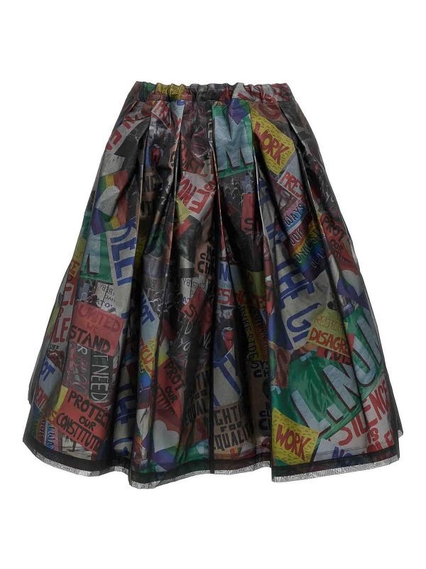 Comme Des Garcons Jupe Midi - Multicolore