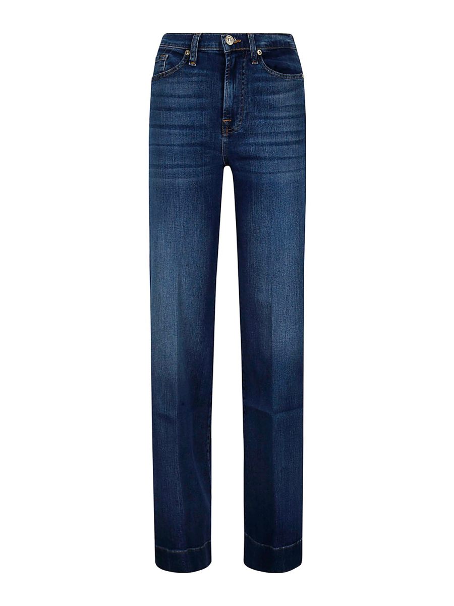 7 For All Mankind Jean Droit - Foncé Délavé