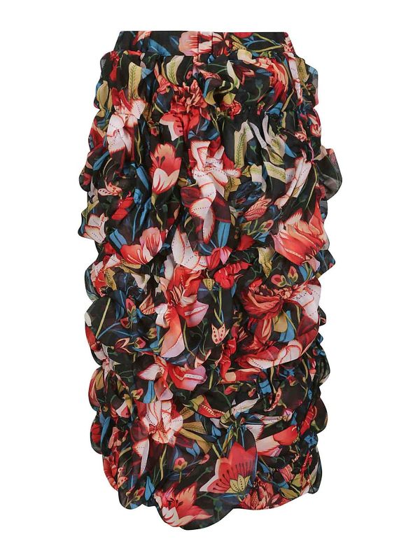 Comme Des Garcons Jupe Midi - Multicolore