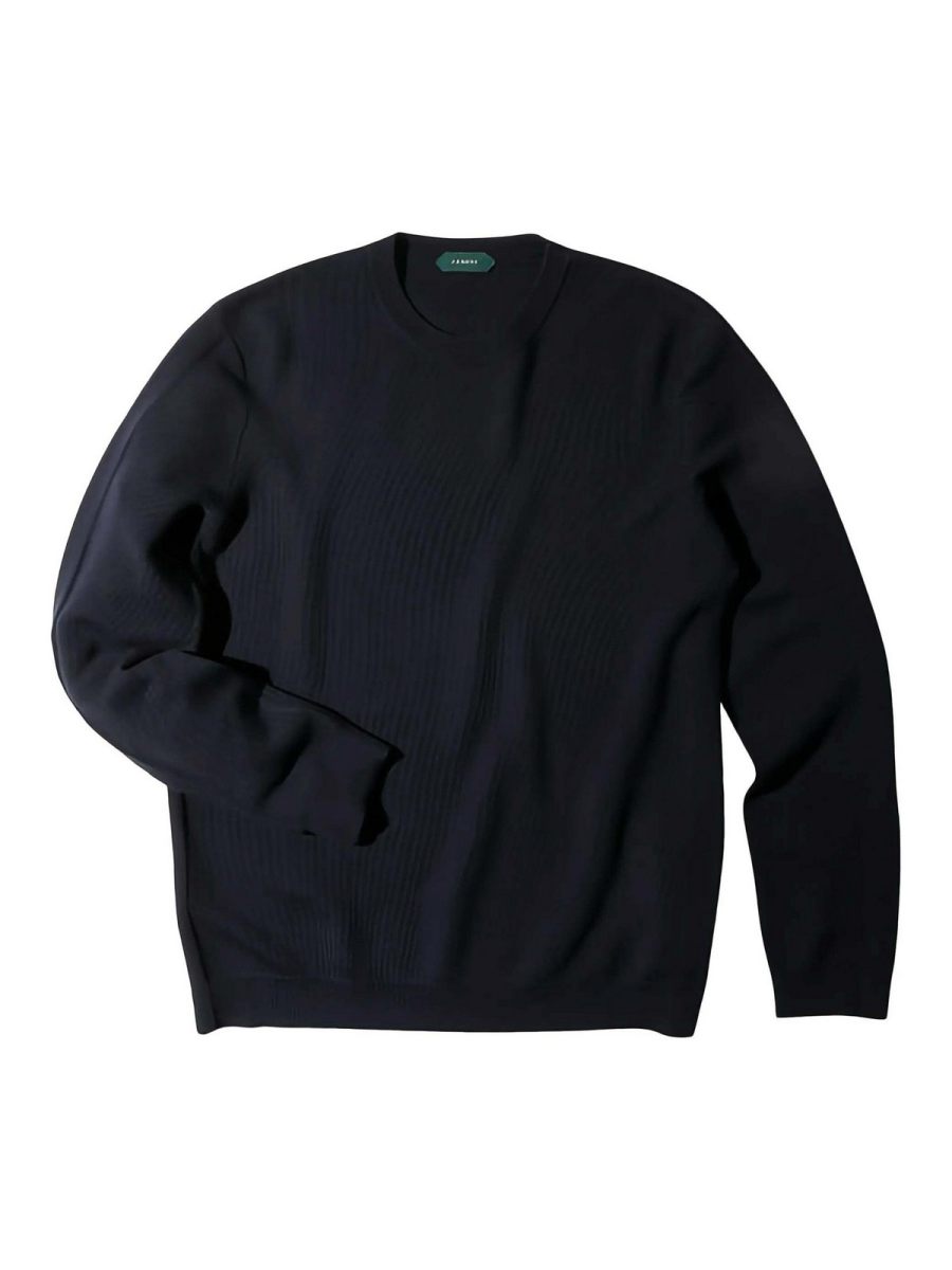 Zanone Pull Col Rond - Bleu Foncé