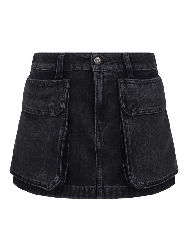 Diesel Jupe Midi - Noir
