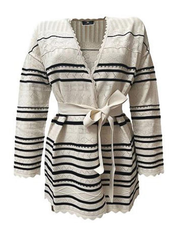 Elisabetta Franchi Pull Col Rond - Blanc