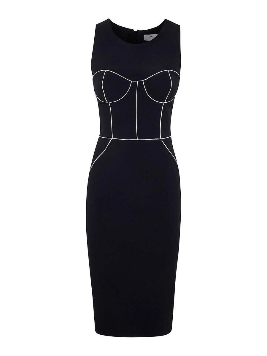 Elisabetta Franchi Robe Au Genou - Noir