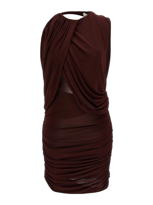 Magda Butrym Robe Au Genou - Rouge Brun
