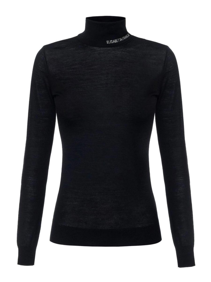 Elisabetta Franchi Pull Col Rond - Noir