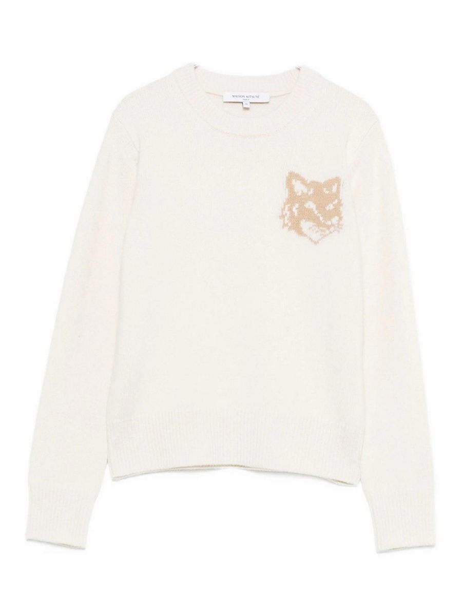 Maison Kitsuné Pull Col Rond - Blanc