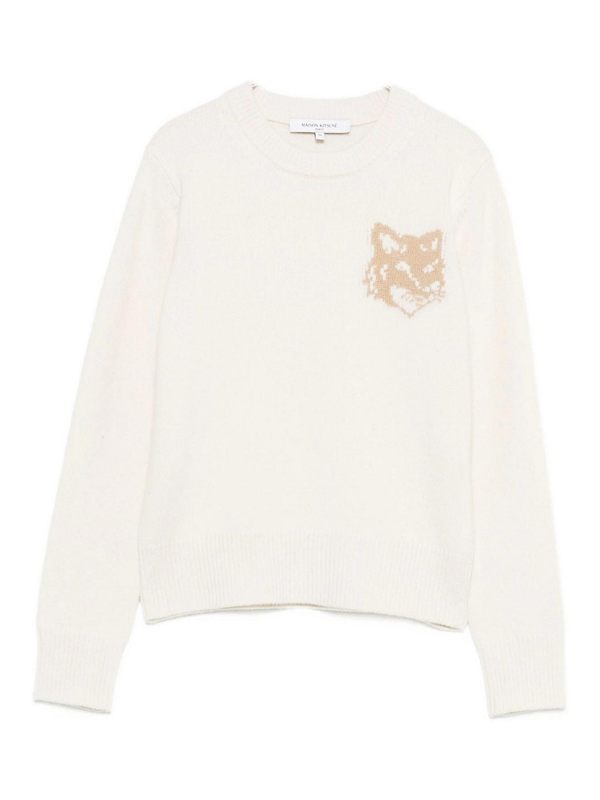Maison Kitsuné Pull Col Rond - Blanc