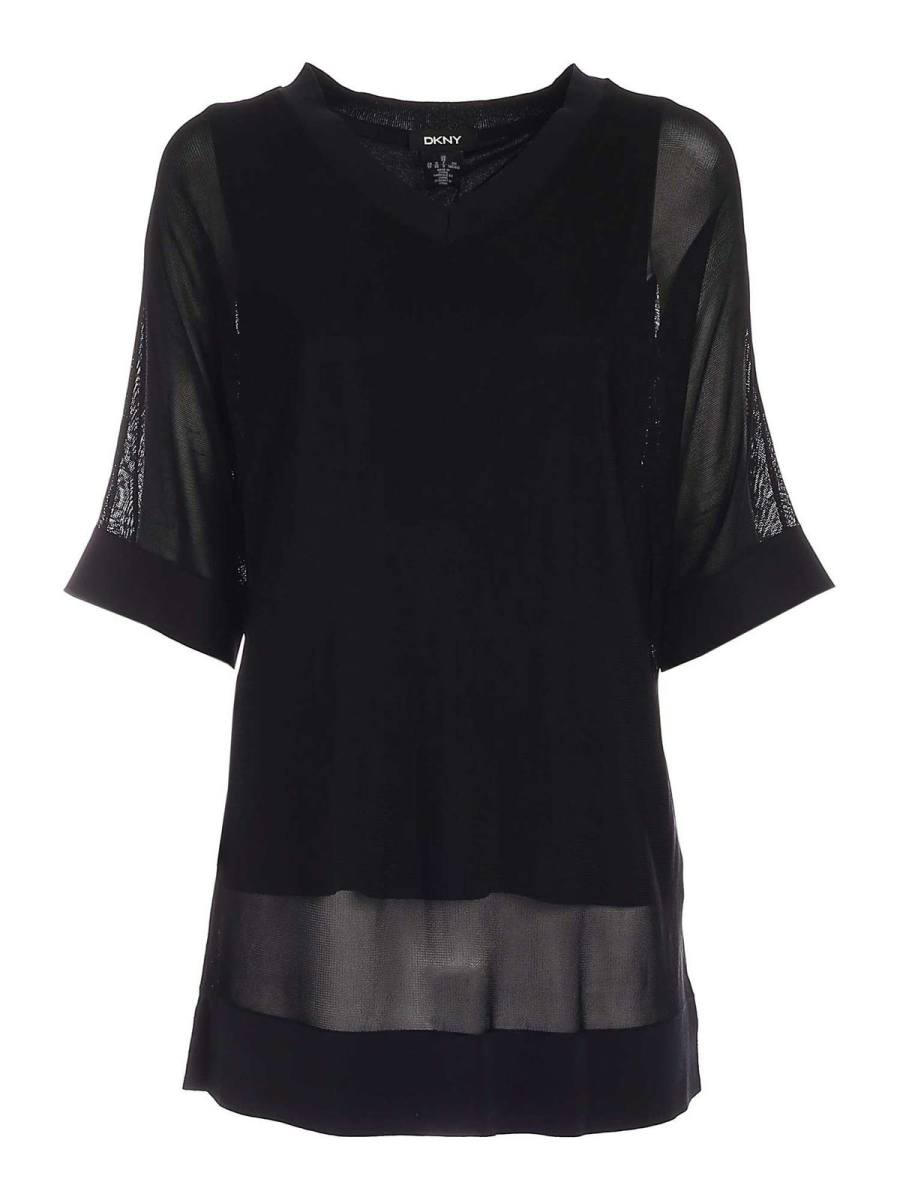 Dkny Pull À Col V - Noir