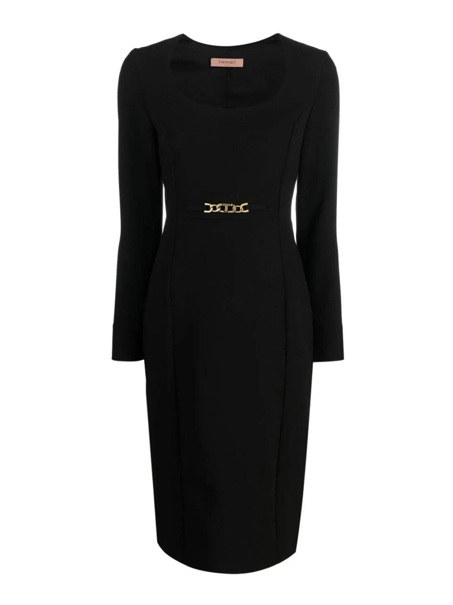 Twinset Robe Au Genou - Noir