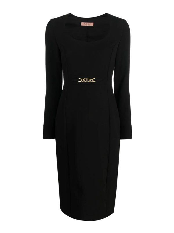 Twinset Robe Au Genou - Noir