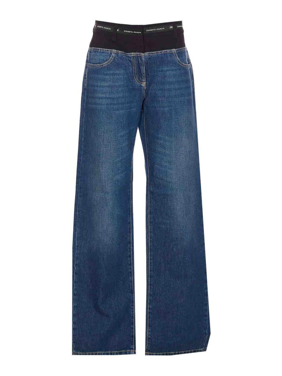 Elisabetta Franchi Jean Bootcut - Bleu