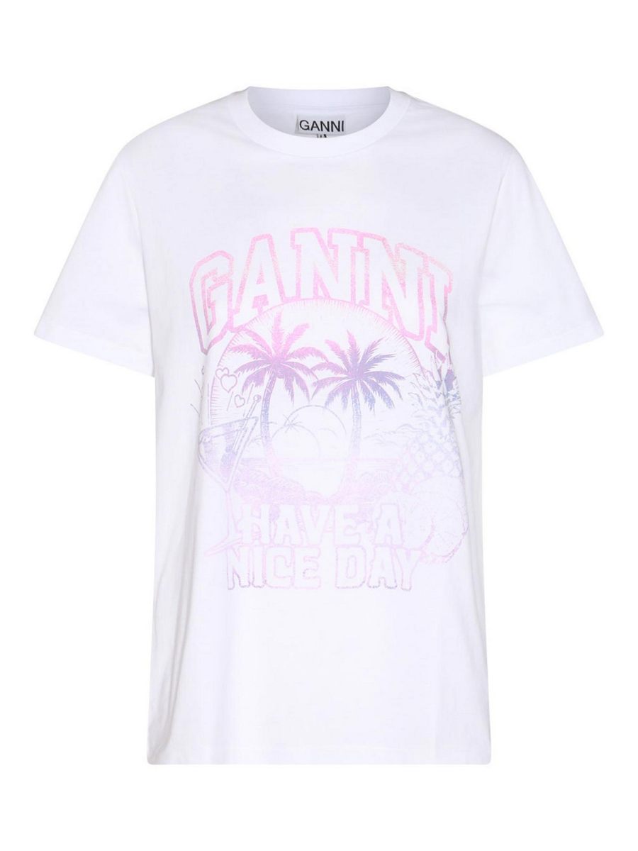 Ganni T-Shirt - Blanc