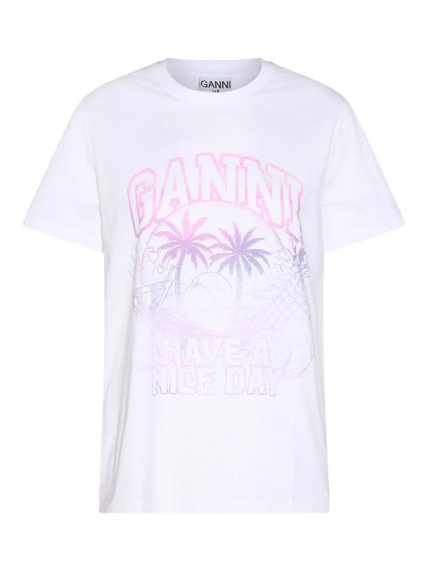 Ganni T-Shirt - Blanc